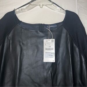 Zara Italy Faux Leather Dress (L)